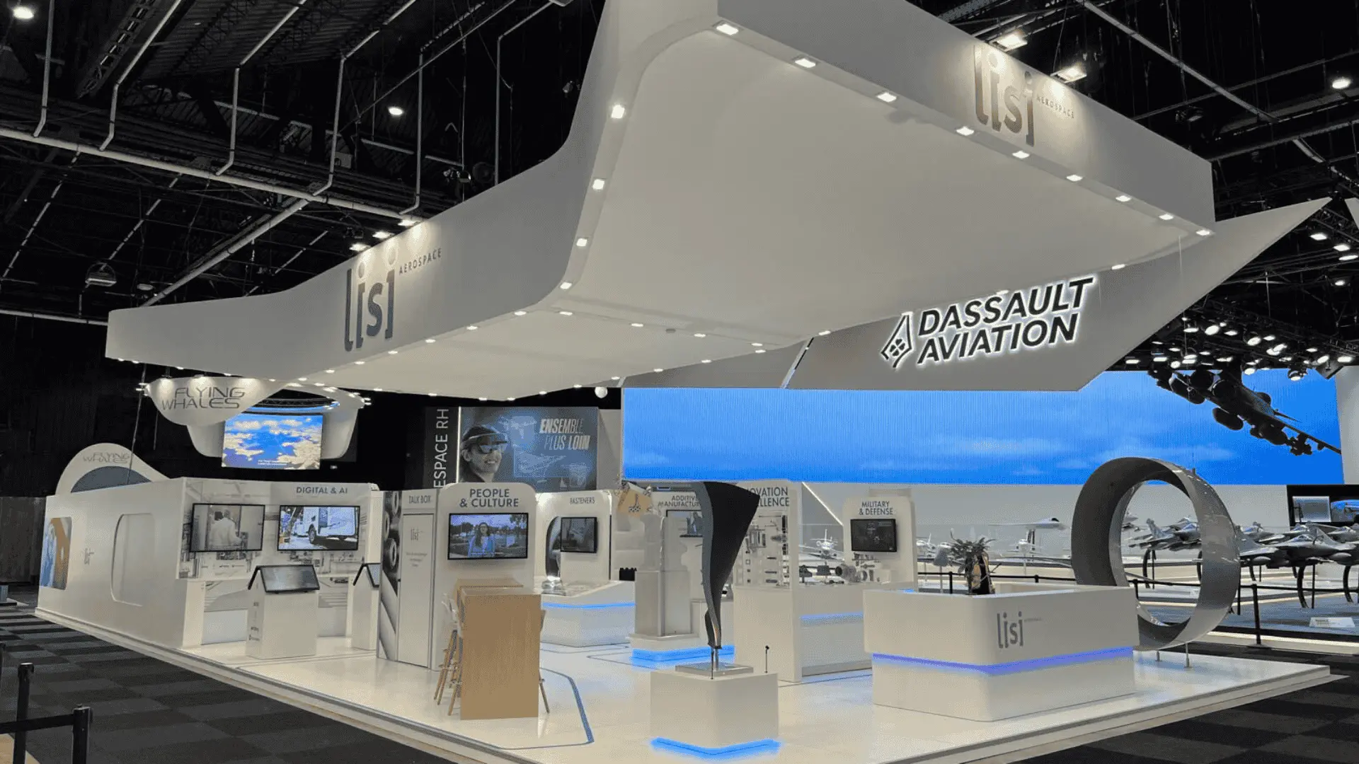 Dassault Aviation and LISI Aerospace trade show booth