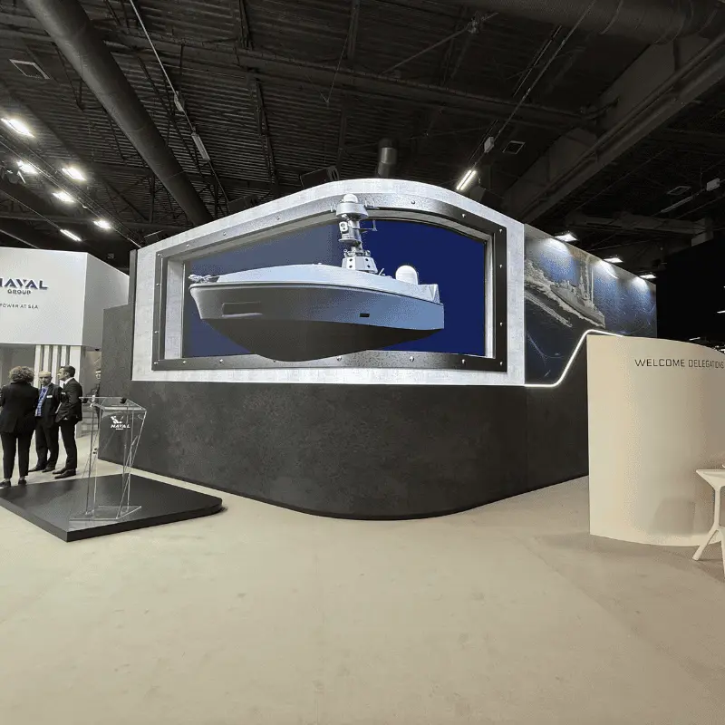 Naval ship display at trade show booth